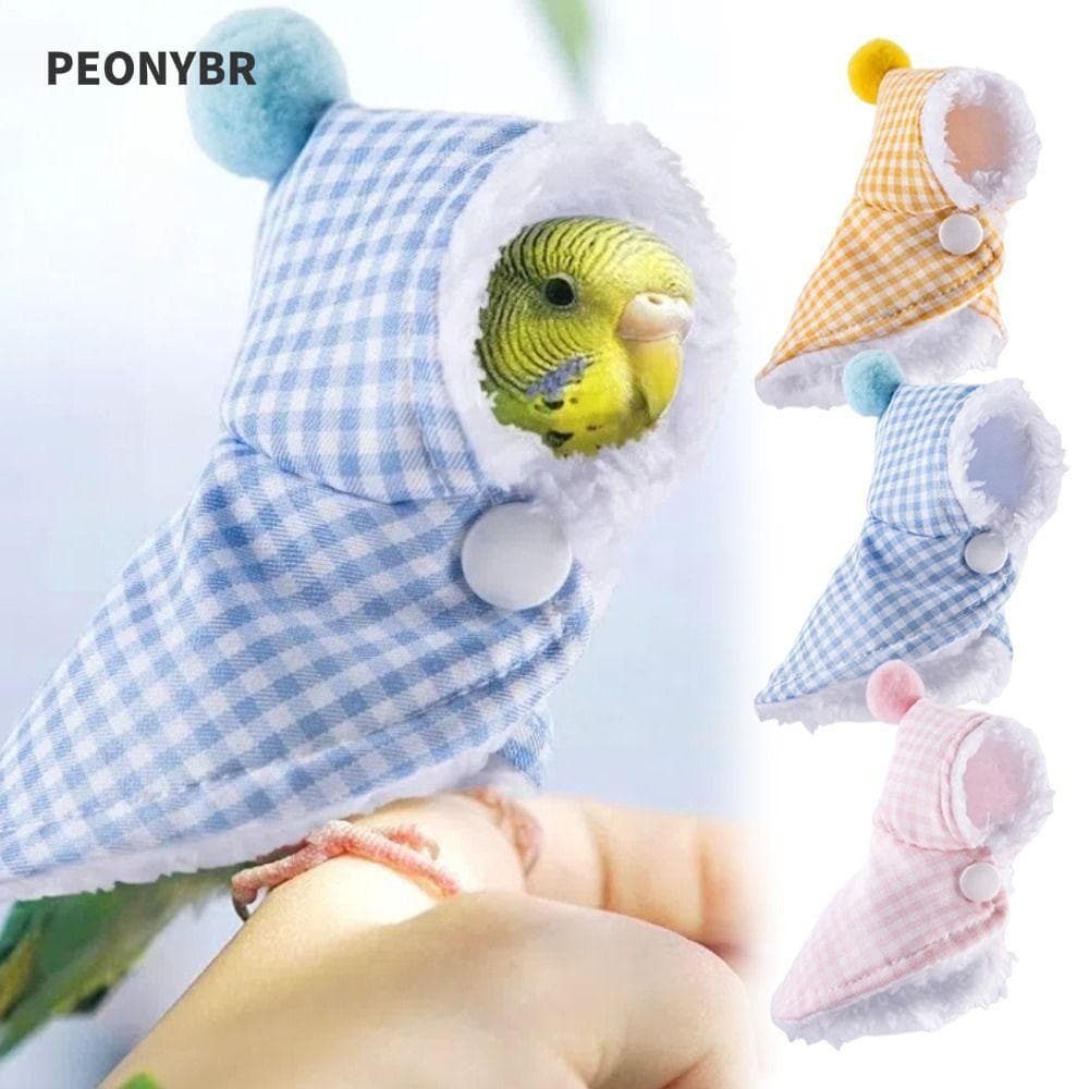 PEONYHOME Casaco Para Pássaros , Capa Xadrez Quente E Espessada Papagaio De Estimação , Roupas De À Prova De Vôo De Inve