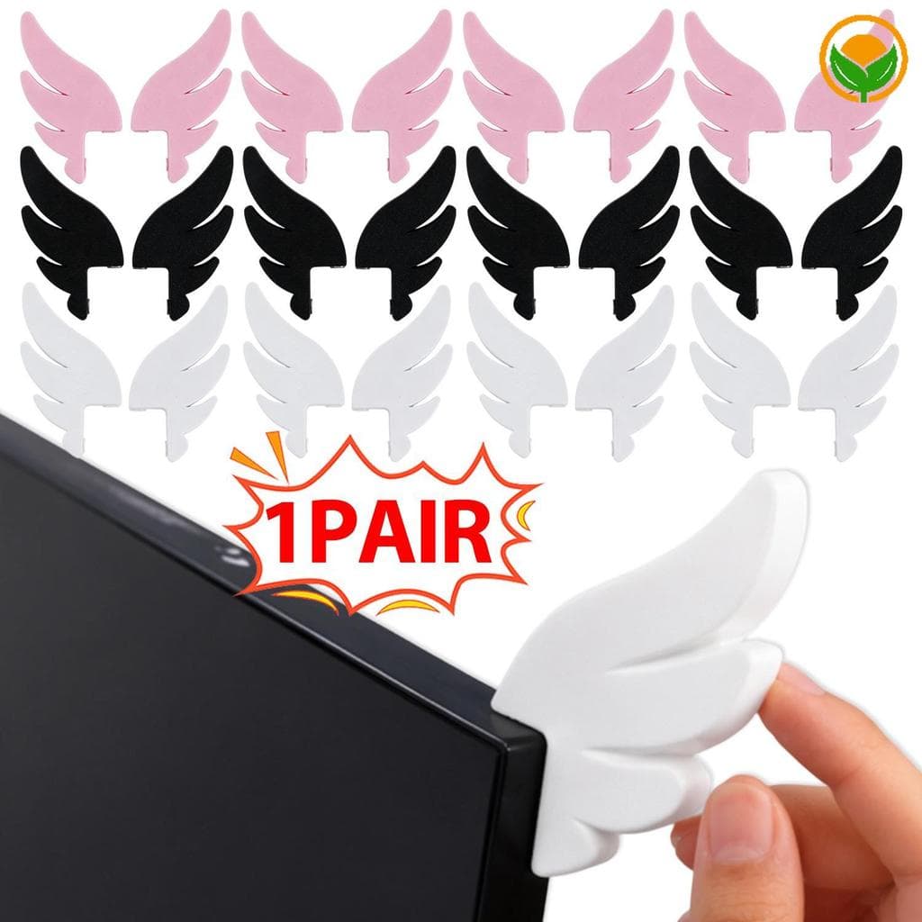 Ornamento De Monitor De Asa De Anjo Rosa Fofo-Decoração Lateral De Tela De Impressão 3D PLA-Estatueta De Artesanato De P