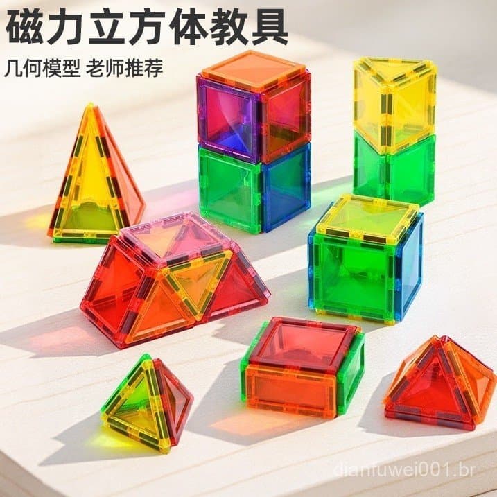 Cubo Educacional Magnético de Expansão, Brinquedo Educativo para Crianças, Blocos de Construção, Modelo Geométrico 3D