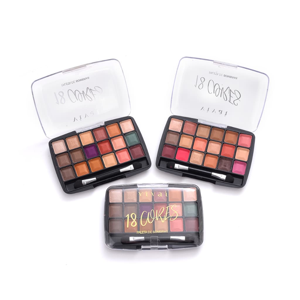 ESTOJO DE SOMBRAS 18 CORES VIVAI UNIDADE COD.1614