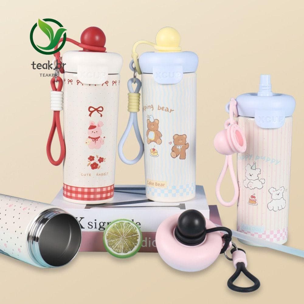 Copo De Aço Inoxidável TEABR 316 , Vácuo De Alta Capacidade De 600ML , Com Garrafa De Água Térmica De Corda De Elevação