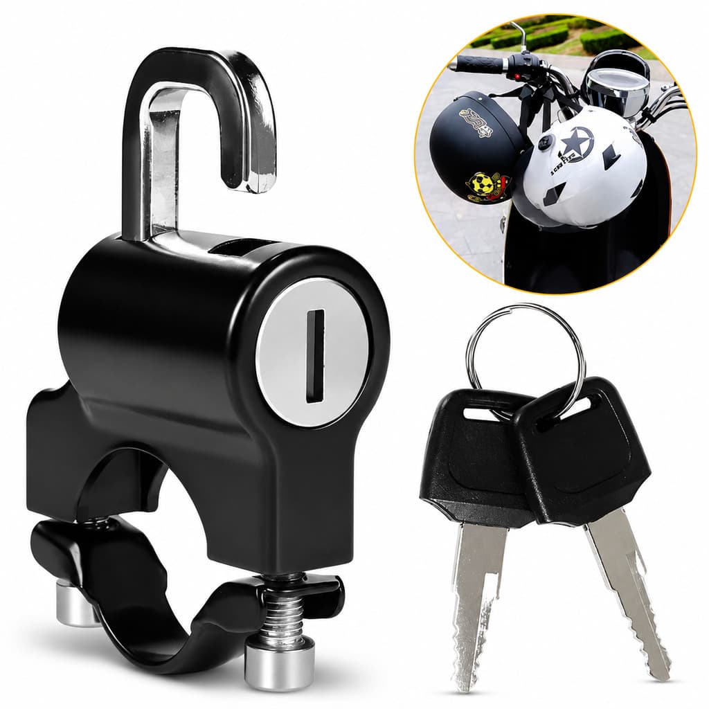 Cadeado Para trancar Capacete bag tranca universal Moto Fixa No Guidão