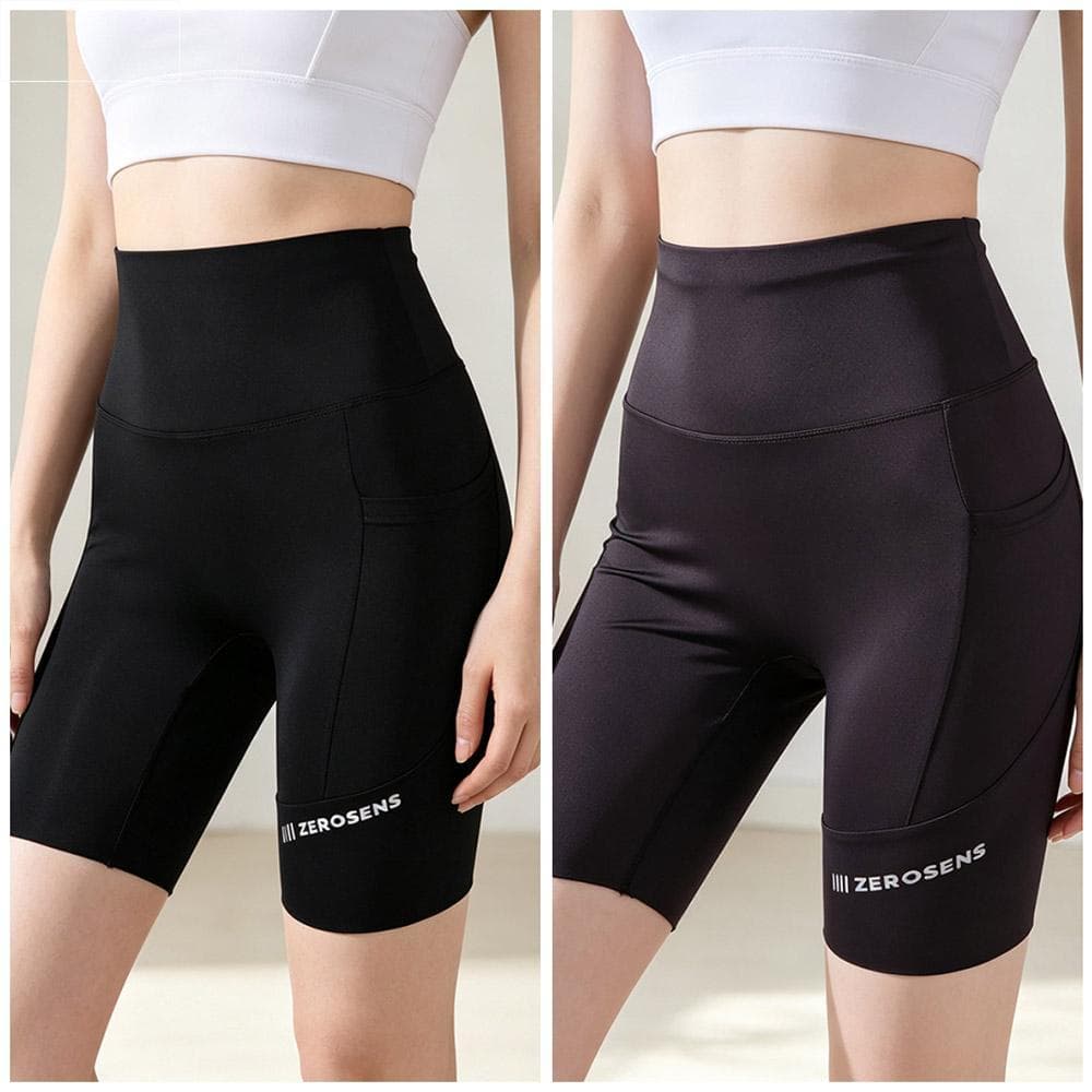 Calça Capri Feminina  Yoga , Leggings Femininas Elásticas Respiráveis Com Bolso , Curta