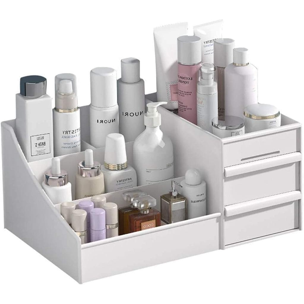 Organizador de cuidados com a pele, Organizador de Maquiagem com Gavetas, Organizador de Bancada para Cosméticos, Suport