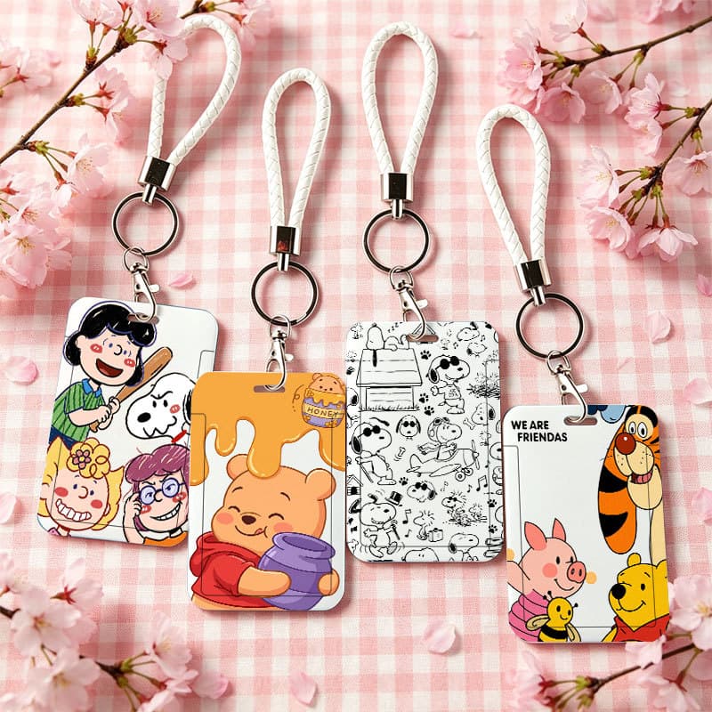 Porta-Cartões Fofo Snoopy E Winnie the Pooh , Capa Portátil Para De Campus , Refeição , Ônibus Acesso