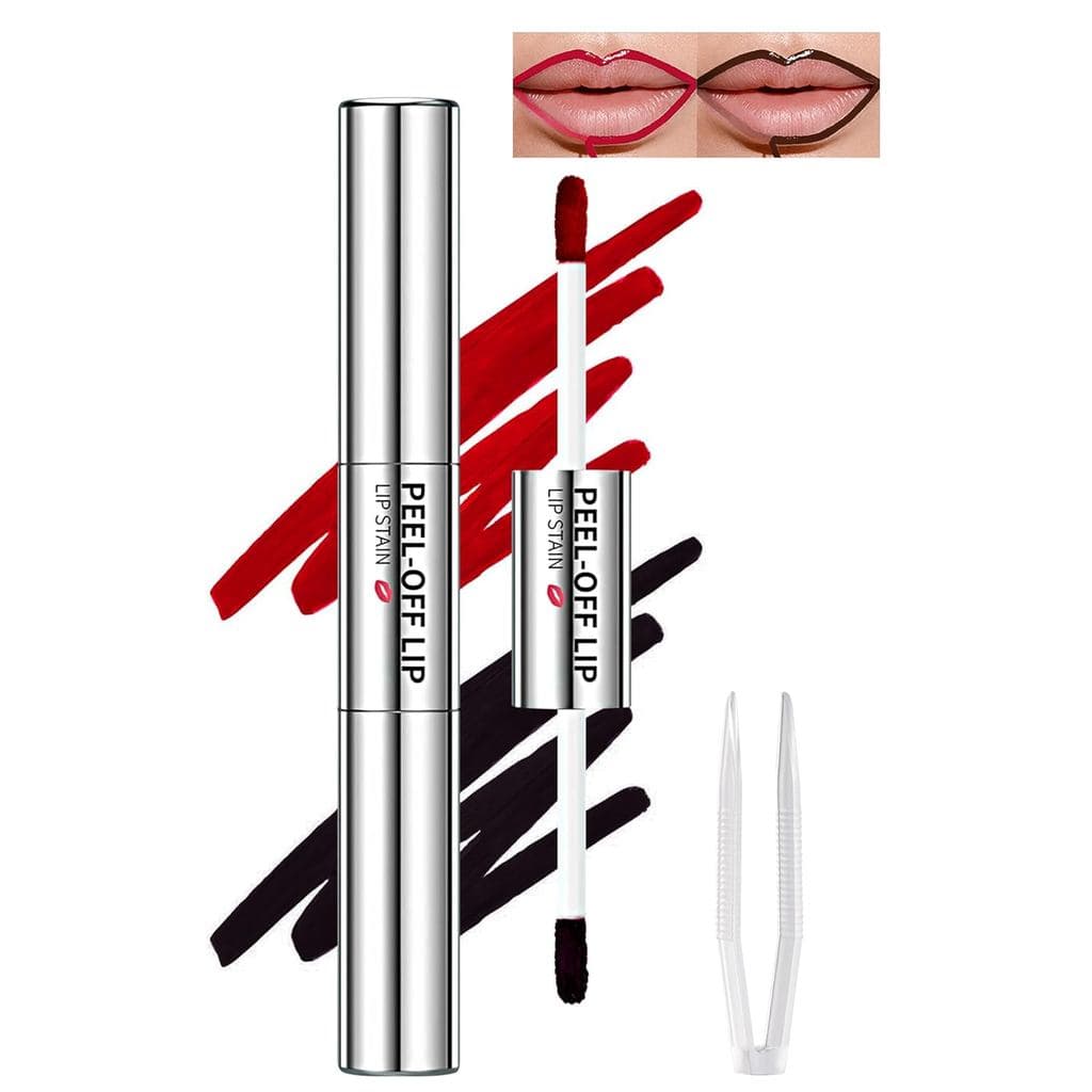 HOSAILY Gloss Labial Peel-Off, Delineador Labial Matte Peel-Off de Longa Duração com Dupla Ponta, Delineador Labial à Pr