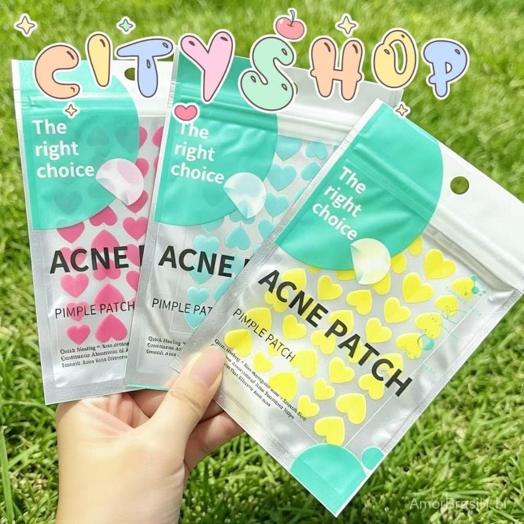 Kit 40/80/120 Adesivo Seca Espinha Antiacne Dia/Noite (Fomato Coração )Gelatina Hidrolisada