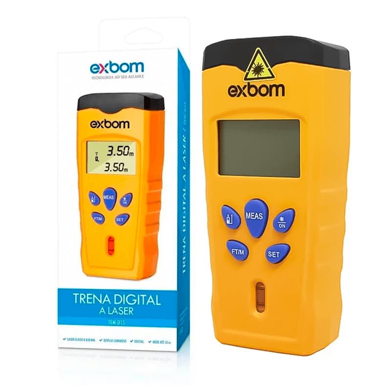 Trena Digital a Laser Profissional 18m Medidor Distância Área Volume Nível Bolha