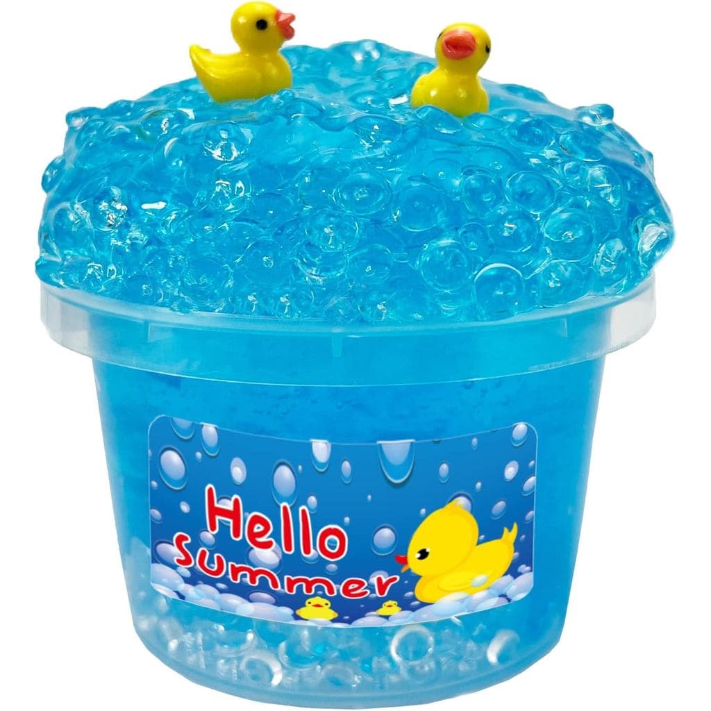 O encantador Slime Azul Crocante com Pérolas de Aquário, super macio e não pegajoso, é perfeito como presente de anivers