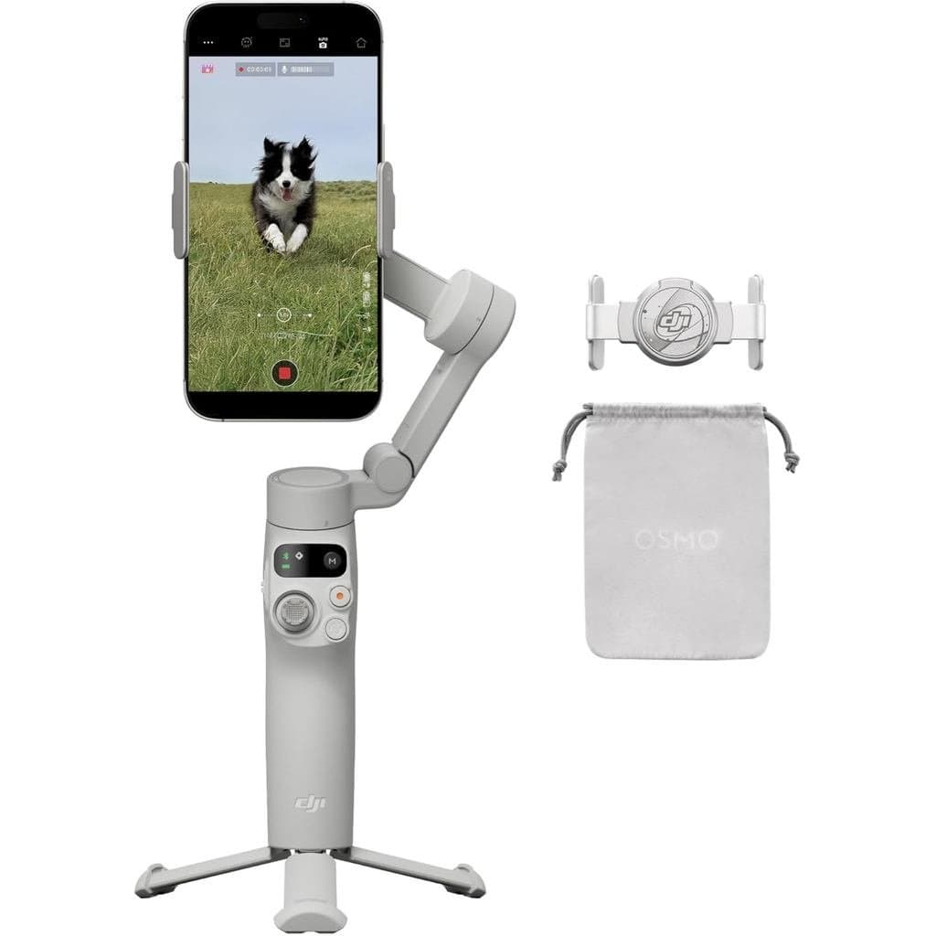 O Osmo Stick é compatível com o tripé DJI3 com gimbal integrado, suporta carregamento de 7 eixos e é um estabilizador mó