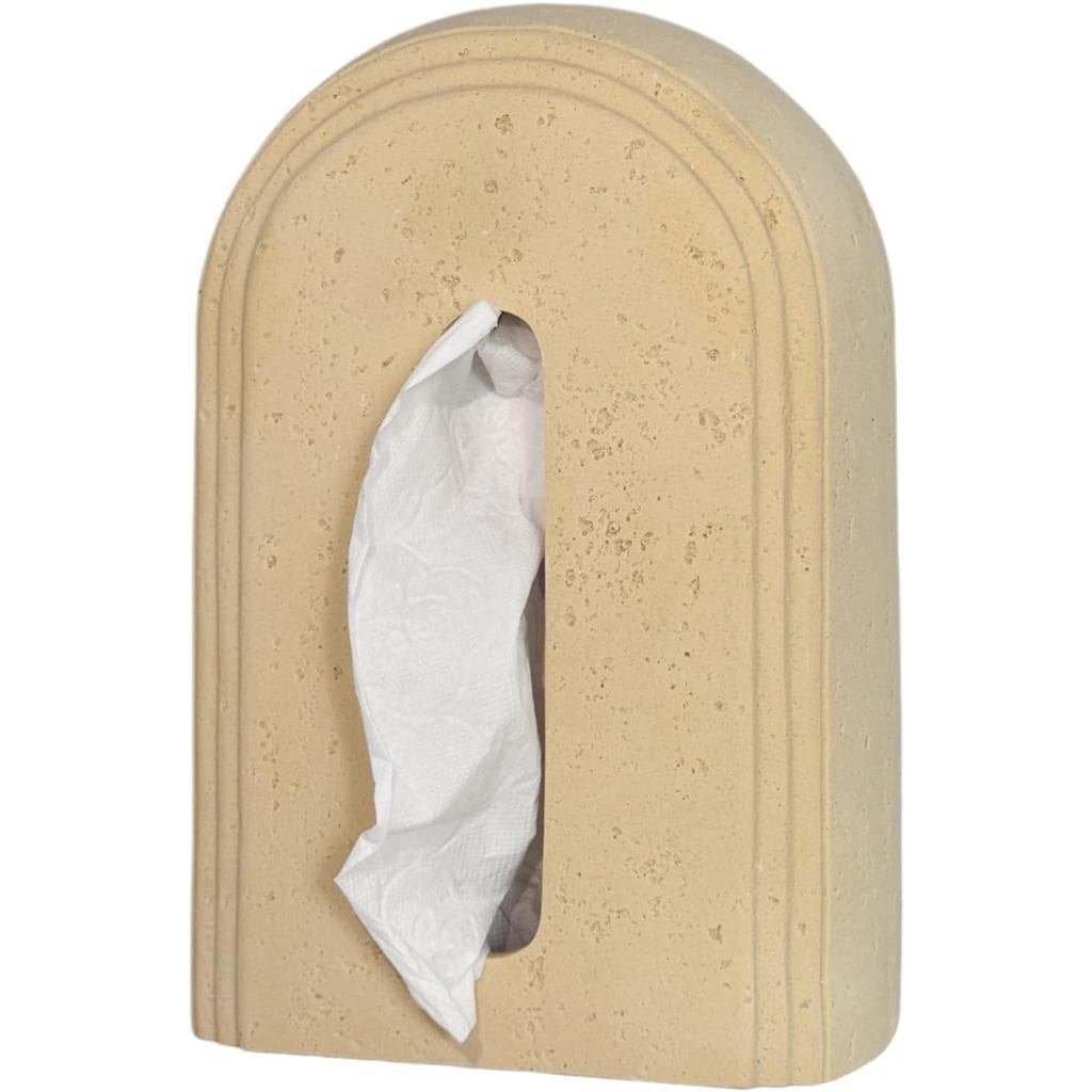 Capa para Caixa de Lenços de Mármore Travertino Natural, para Caixa de Lenços em Forma de U com Fundo Aberto, Ca