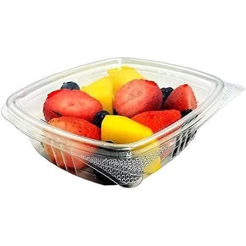 Recipiente para Alimentos com Tampa Articulada Transparente de 8 OZ RPET (200 por Caixa) MADC