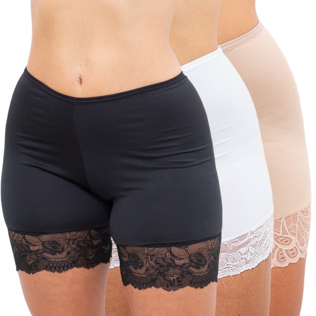 Kit 3 Shorts Anagua Segunda Pele P/ Usar C/ Vestidos e Saia - GG