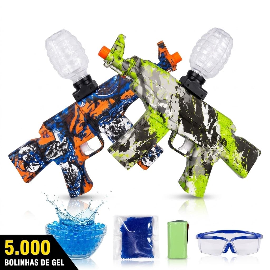 Arma Elétrica Lança Bolinhas De Gel Com 5000 Bolinhas Arminha de Gel 47