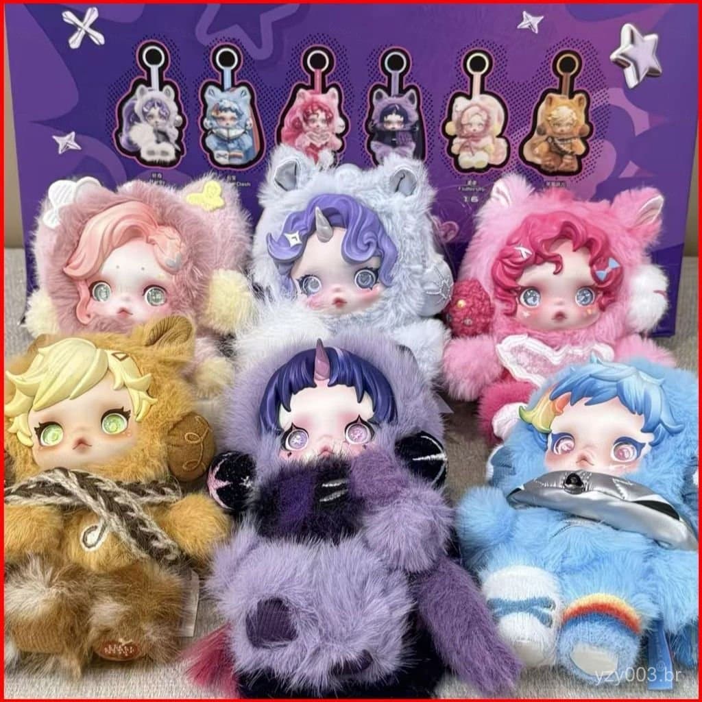 Série de Brinquedos de Pelúcia SKULLPANDA x My Little Pony, Bonecas Elegantes e Fofas, Bonecas de Vinil em Caixa Surpres