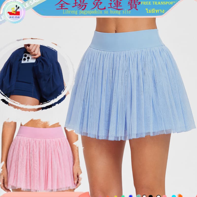 WSX forro Shorts esportes tênis saia feminina verão malha branca Puff saia calças correndo Fitness esportes Badminton sa