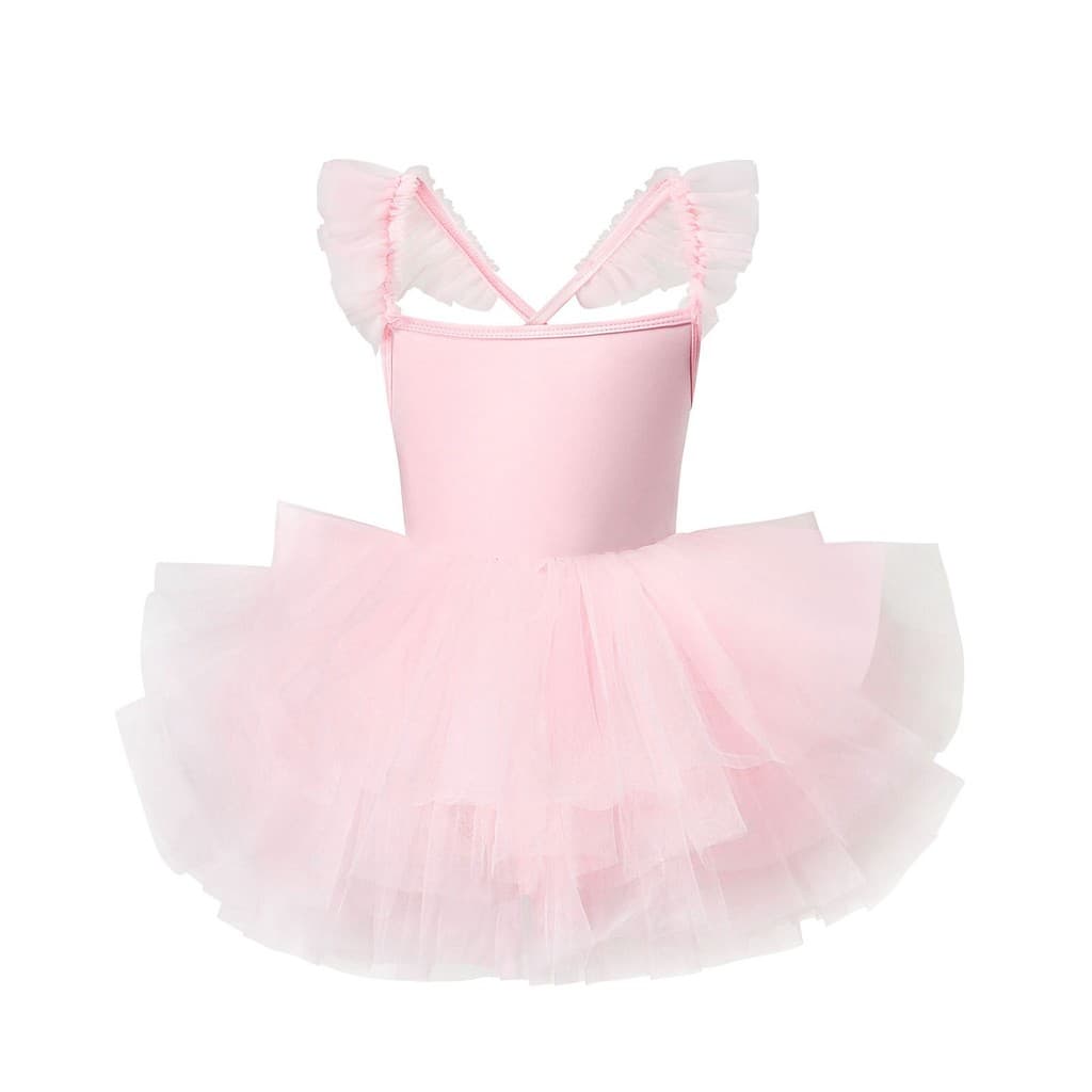 Collant De Balé Para Meninas Dança , Vestido Vazado Sem Mangas Com Contorno (Criança/Menina Grande)