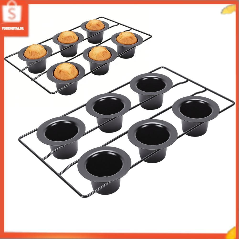 Forma de bolo popover Mingzhe com 6 xícaras, design antiaderente para assar facilmente popovers fofos, iniciantes