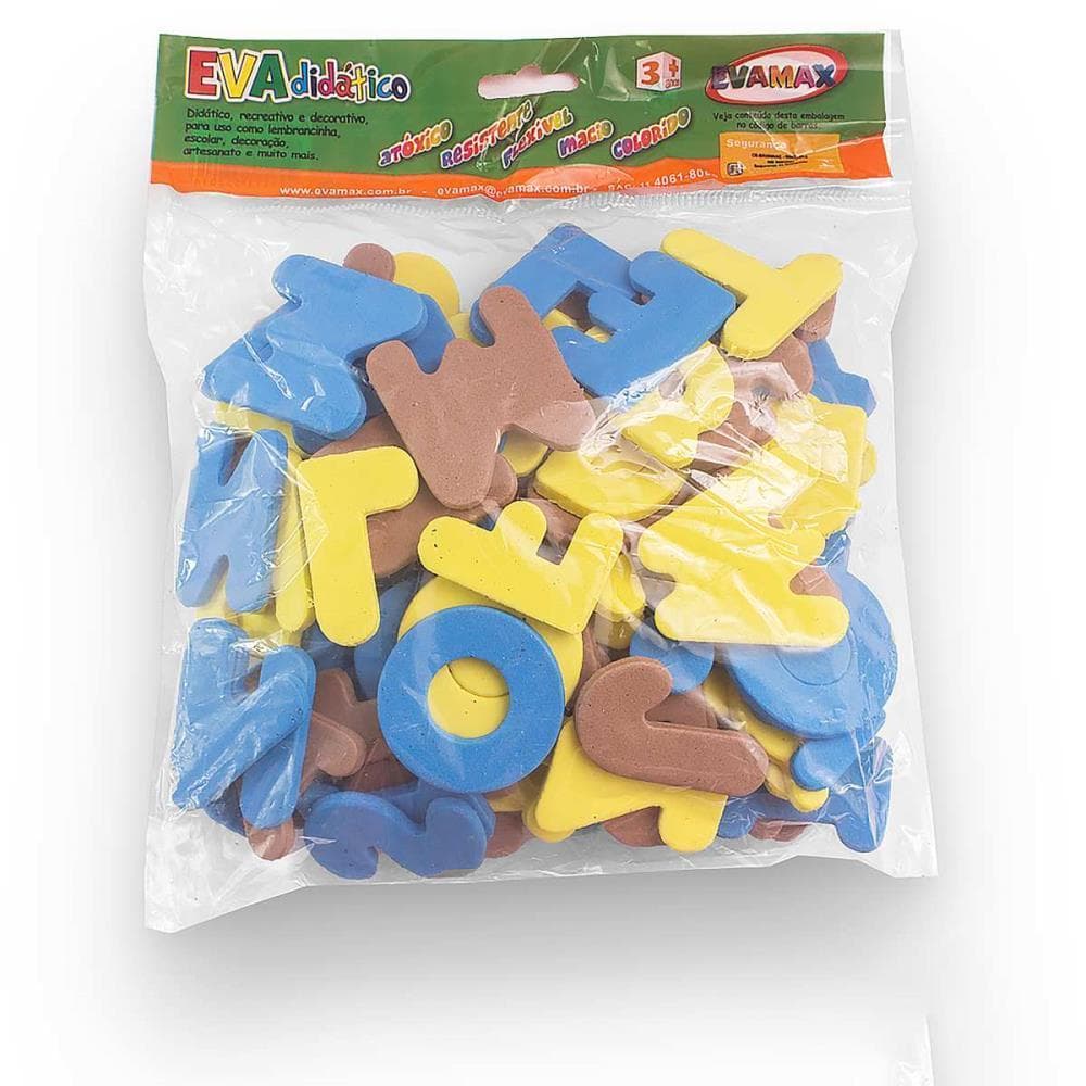 Brinquedo Pedagogico EVA Abc+vogais GD 5MM  5CM. 93PCS