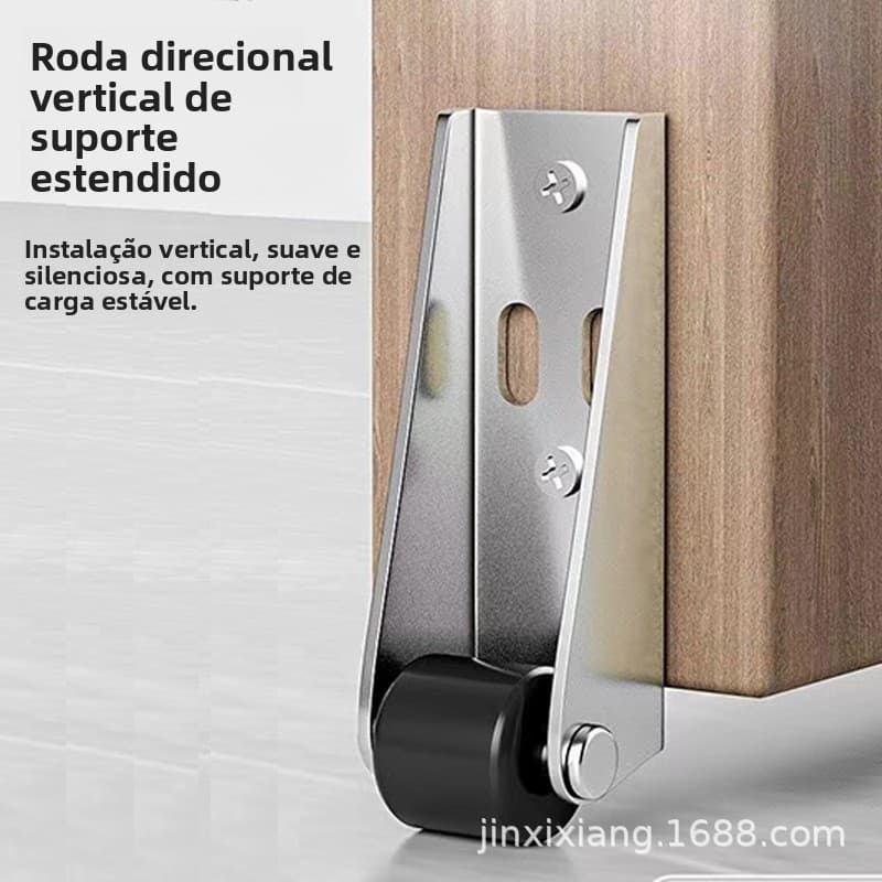 Roda guia universal para portas de correr que evita que a porta ceda, roda de suporte inferior em aço inoxidável para po