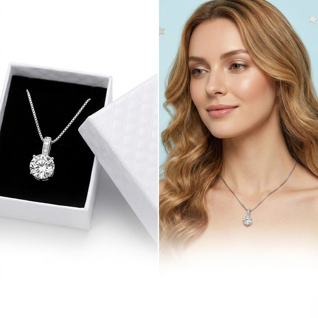 Colar Pingente Gota Cravejad Zirconia Prata 925 de lei Banhado + Caixa para Presente Luxuosa Perfeito