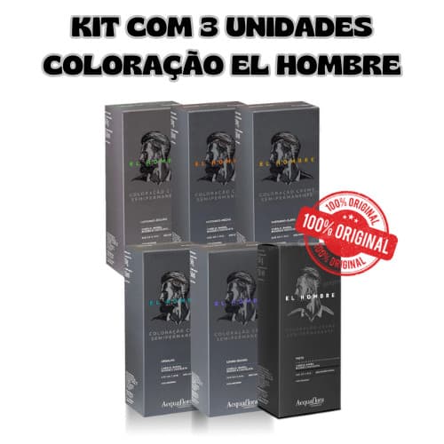 KIT COM 3 UNIDADES Tonalizante Masculino Acquaflora El Hombre Cabelo, barba, bigode E Costeleta