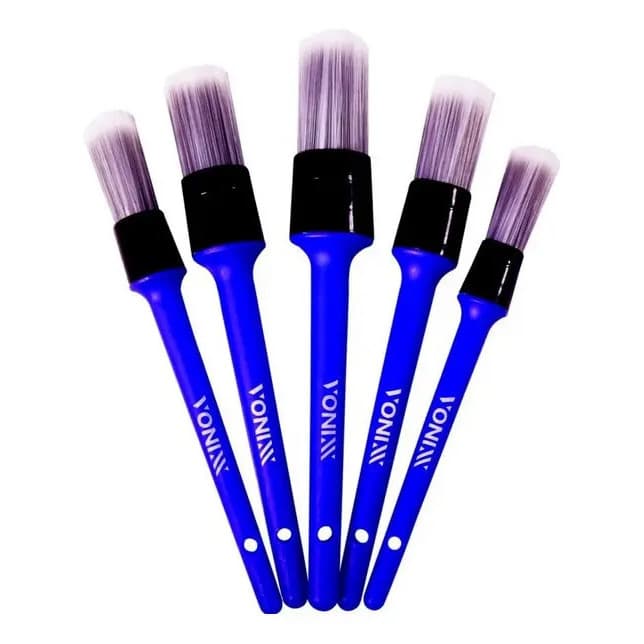Kit 5 Pincéis Vonixx Detalhamento Interno Automotivo Limpeza Azul