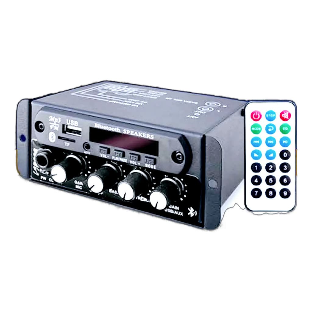 Mixer Amplificado 12V Bluetooth USB RCA Entrada P10