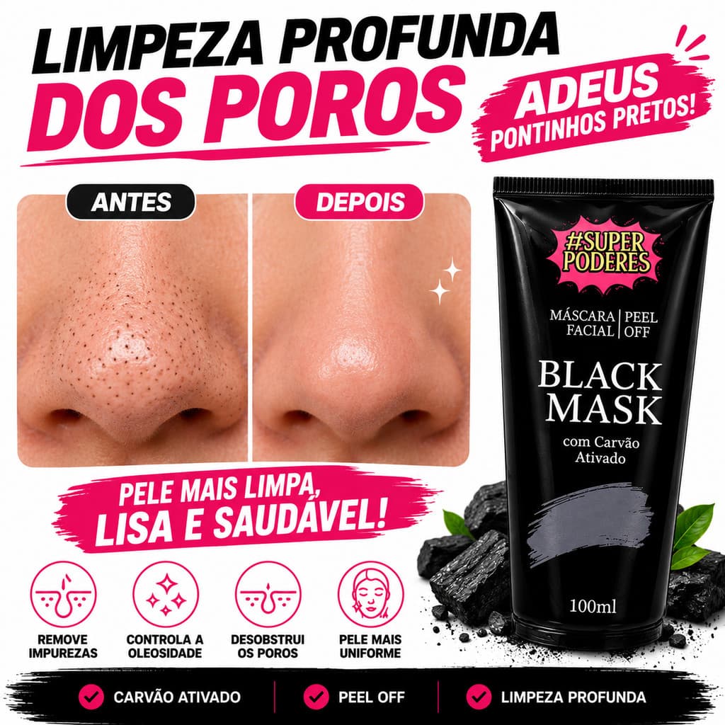 Mascara Facial Peel Off Mack Mask com carvão Ativado 100g