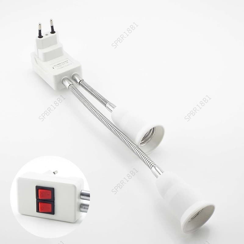 Bases De Lâmpada Conversor Flexível Interruptor Liga/Desliga Duplo E27 led Luz Suporte De Parede Adaptador Tomada De Ene