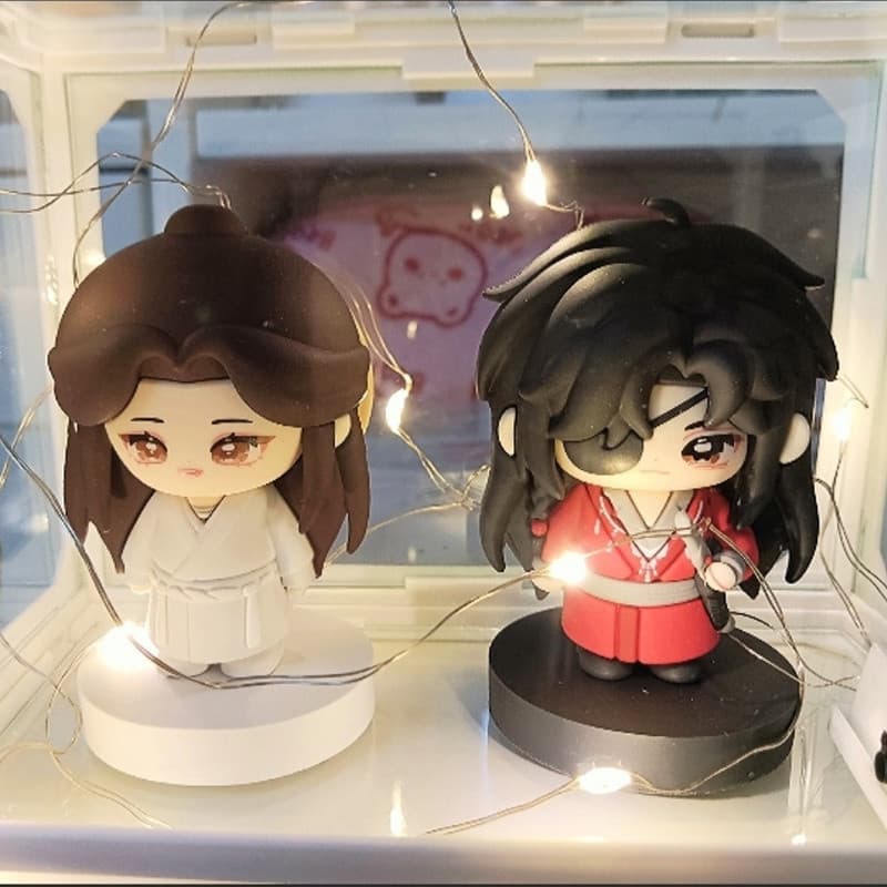 2 Pçs/Set Caixa Céu Bênção Oficial Tian Guan Ci Fu Xie Lian Hua Cheng Versão Bonito Figura De Ação Anime Estatueta Bonec