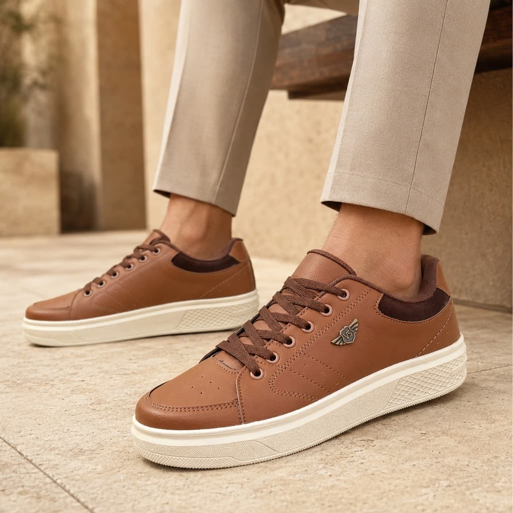 Sapatenis Masculino Casual Confortável Estilo Esportivo em Couro Sintético com Solado Antiderrapante EVA