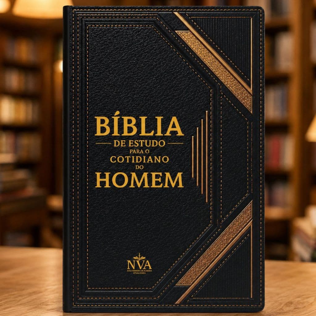 Bíblia de Estudo Cotidiano do Homem | NVA | Letra Grande | Full Color | Preta