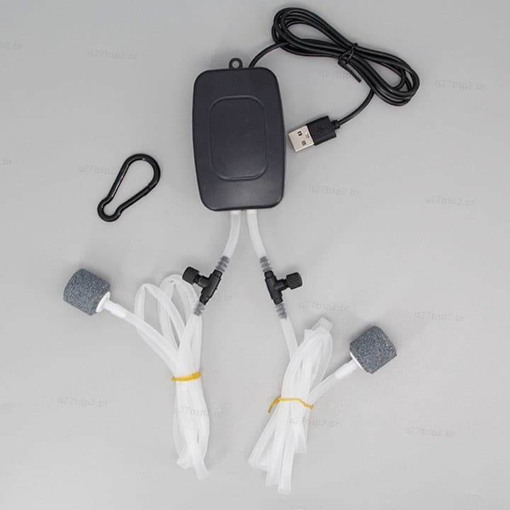 Bomba De Ar Portátil Para Aquário , 2 Vias , 5v , Porta USB , Acessórios De Água , Válvula , Bolha Pesca Ao Livre BR27B2