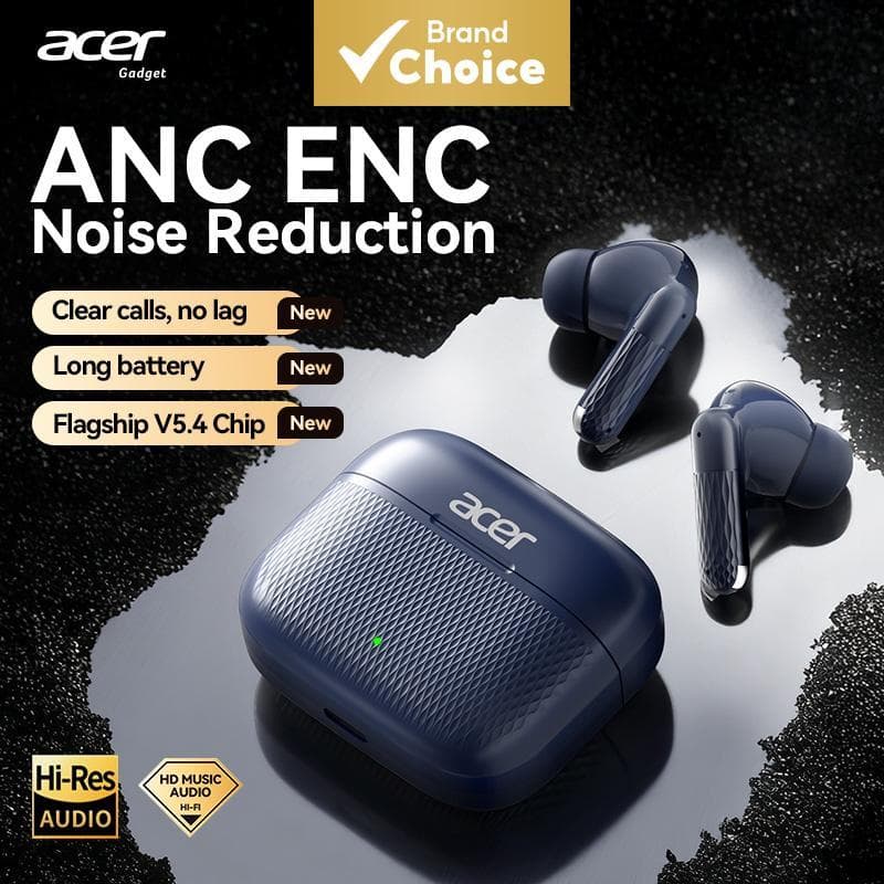 Fones de Ouvido Acer OHR636 ANC Sem Fio Bluetooth, Fones de Ouvido, Fones Intra-Auriculares TWS Estéreo Tipo-C