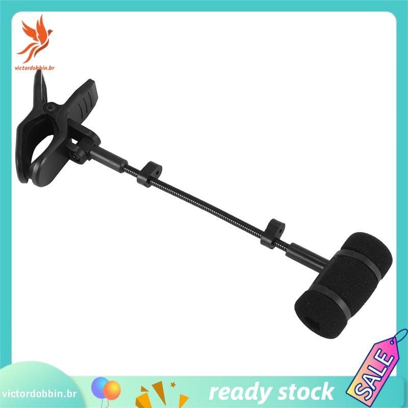 [victordobbin.br] Clipe De Microfone Condensador De Instrumento Para Flauta Clarinete Piccolo Oboé Suporte Universal De