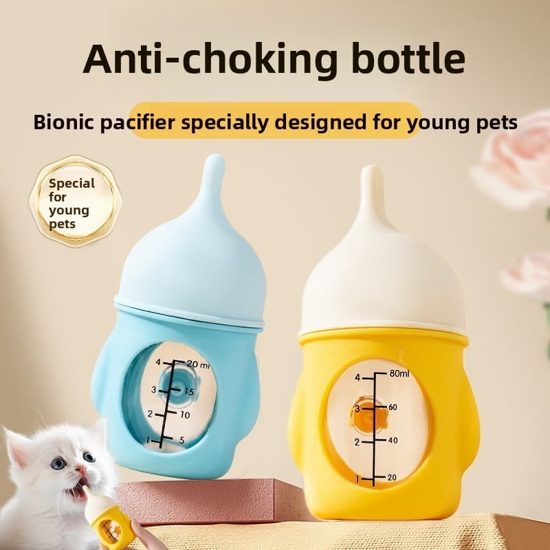 Dispositivo De Alimentação De Mamadeira Para Animais De Estimação Bebês , Bico De Gatinho , Imitação De Silicone Anti-As