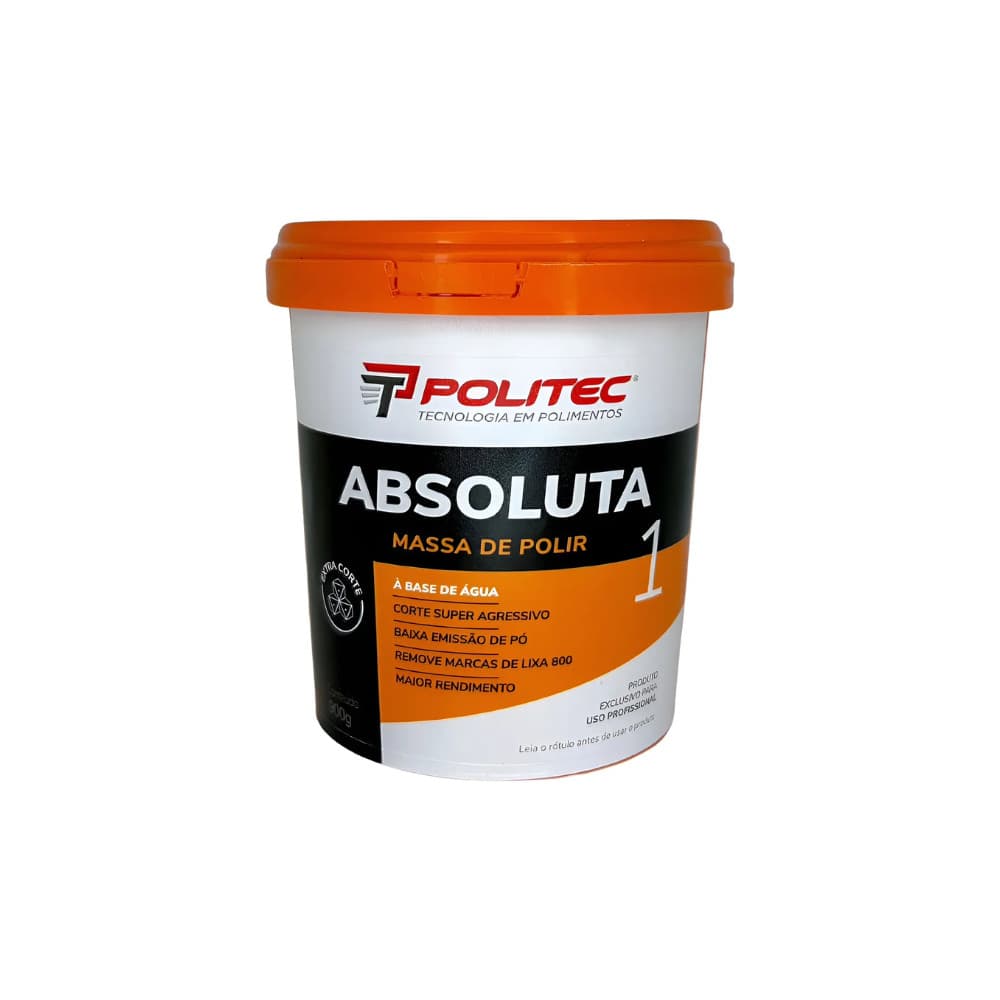 Massa de Polir Absoluta 1 Extra Corte 900g Politec – Alto Poder de Corte e Remoção de Defeitos