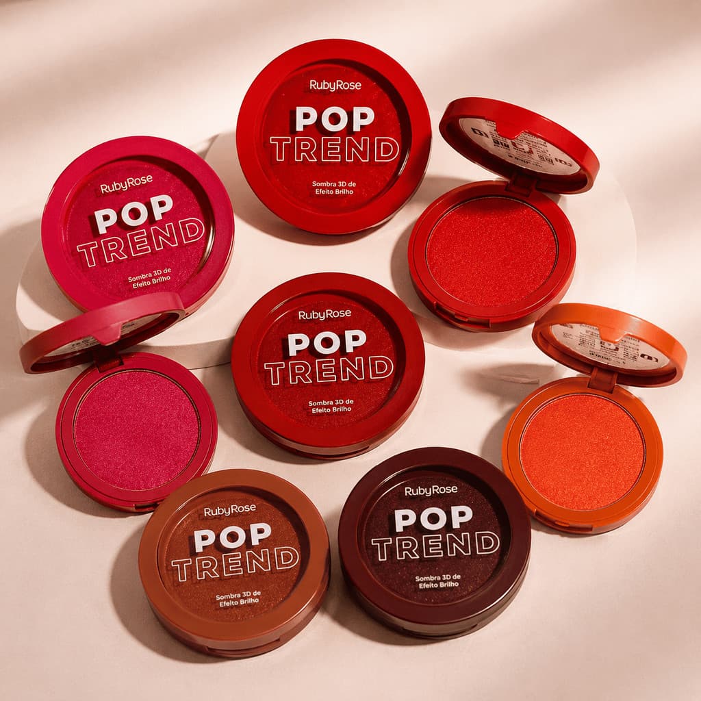 Blush Cremoso Pop Trend Ruby Rose Efeito Blur Acabamento Aveludado e Natural Lançamento