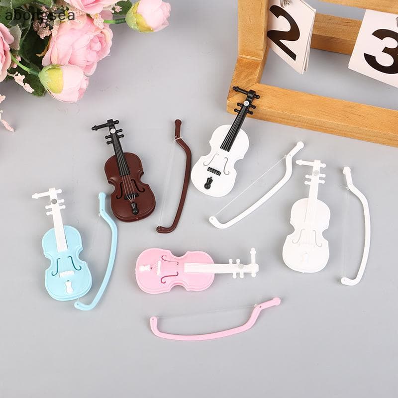 Mini Simulação De Violino Em Miniatura Artesanal Desktop Decoração Inodoro Casa De Boneca Acessórios