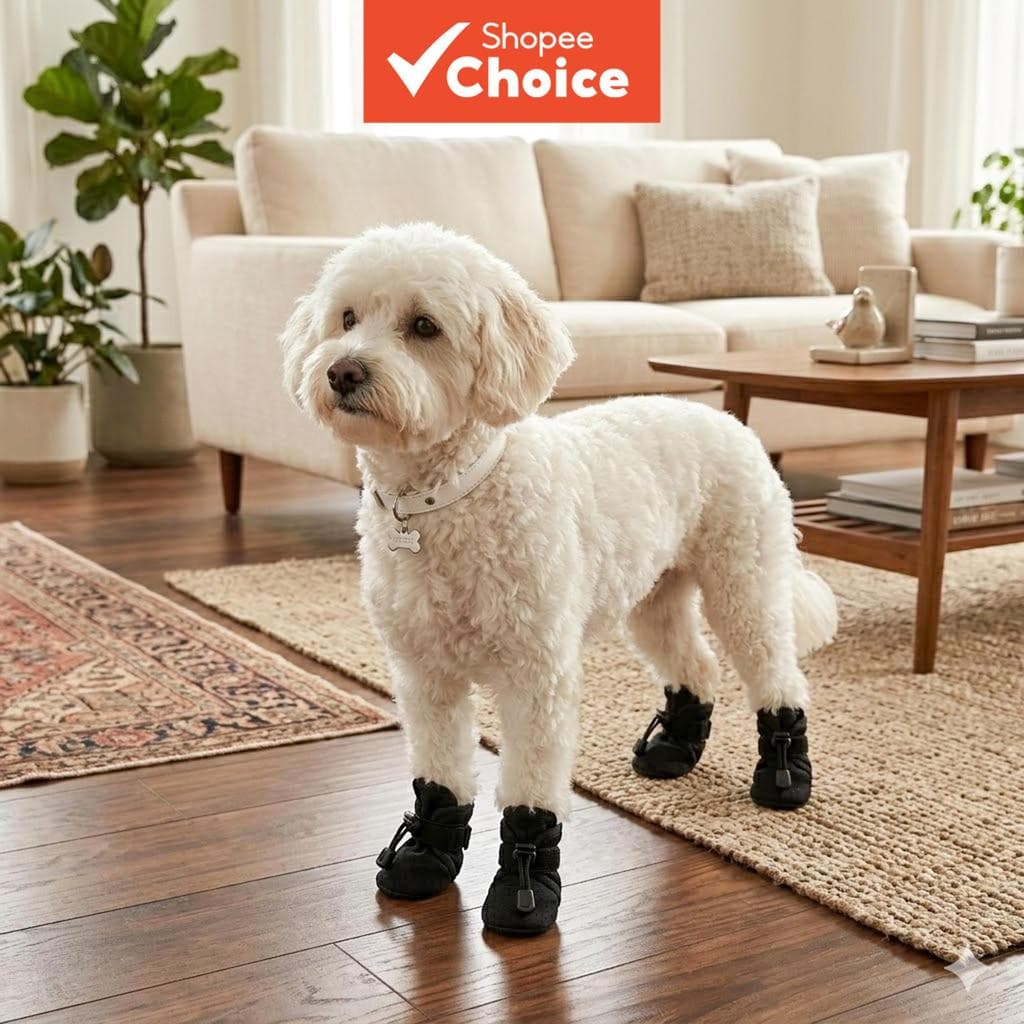 Botas Para Animais De Estimação Passeios Protetores De Pata Quentes À Prova De Sujeira , Sapato Cavapoo Cat Glives Kasut