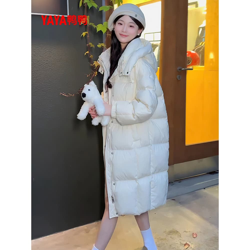 Pato pato marca oficial para baixo jaqueta senhoras inverno 2026 novo estilo elegante de comprimento médio engrossado pa