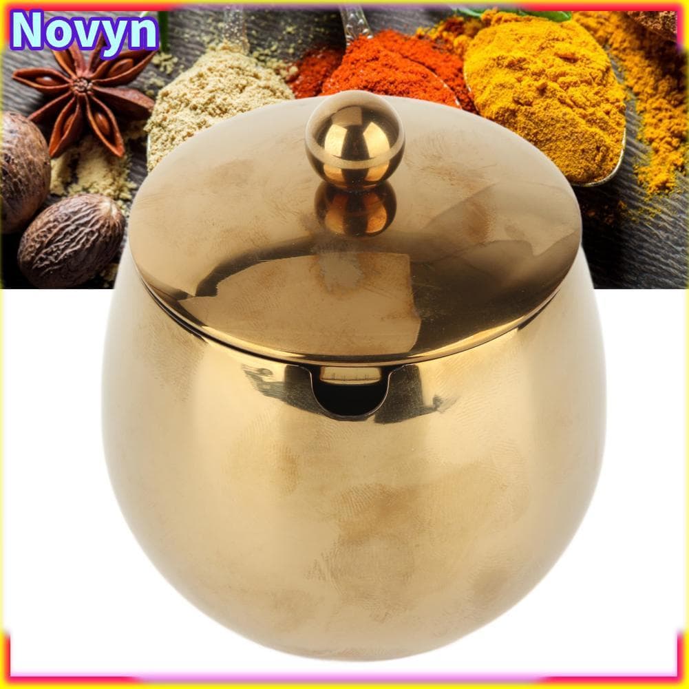 Açucareiro Pssopp com tampa Recipiente de tempero de cozinha Frasco de aço inoxidável Pequeno condimento para casa e