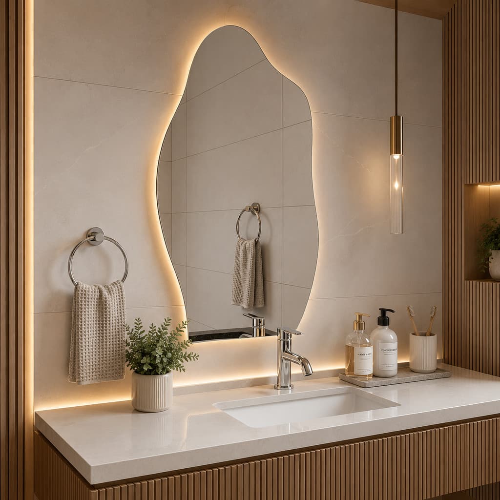 Espelho Orgânico Com Led Para Sala Quarto Espelho Decorativo Espelho Comprido Blogueirinha