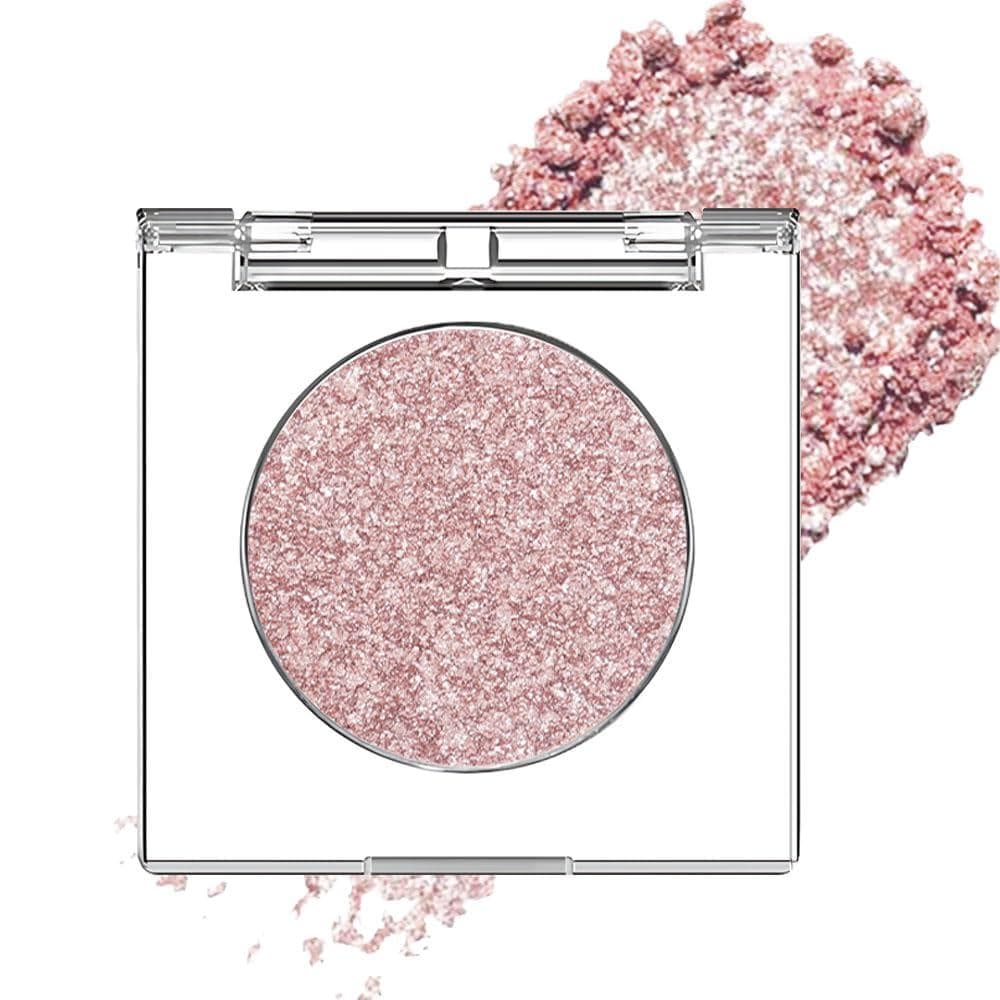 Paleta de Sombras Monocromática Rosa Ouro Rosado com Brilho, Maquiagem de Longa Duração, Aparência Natural, Leve, Sombra