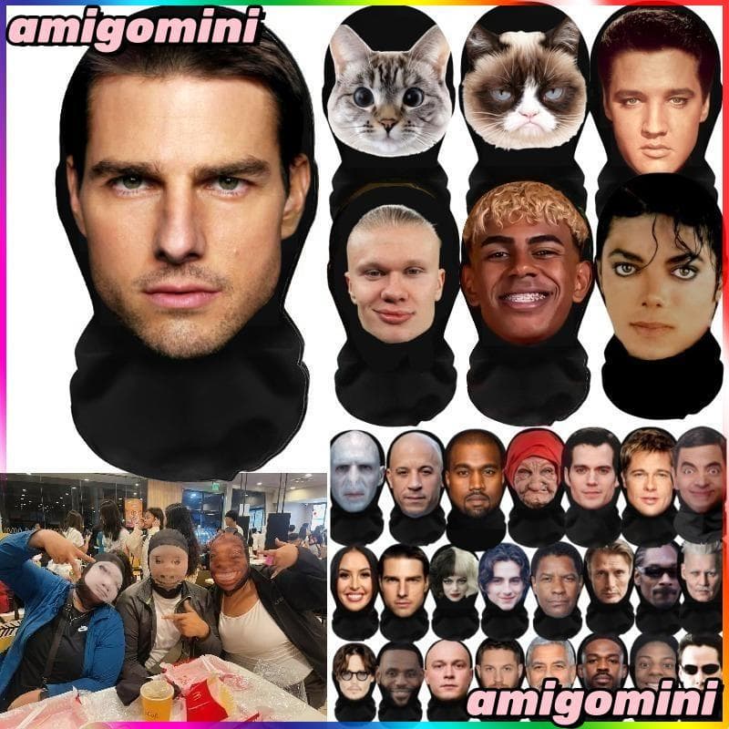 Máscara Facial Completa Impressa Em 3D Com Malha Elástica , Chapéu Unissex Para Cosplay Balaclava De Simulação De Festa