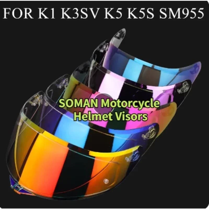 SOMAN Viseiras De Capacete De Motocicleta Para K1 K1S K5 K3SV SM955-S Capacetes De Moto Viseira Lente Escudo G