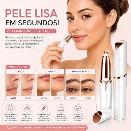 Caneta  Depiladora  de  Sobrancelha  Elétrica  Feminina  Aparador  Facial  de  Precisão  Portátil  Tipo Batom