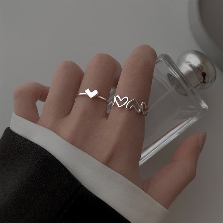 Anel de amor oco feminino anel aberto nicho Design sentir ins na moda estilo legal feminino dedo indicador único anel de