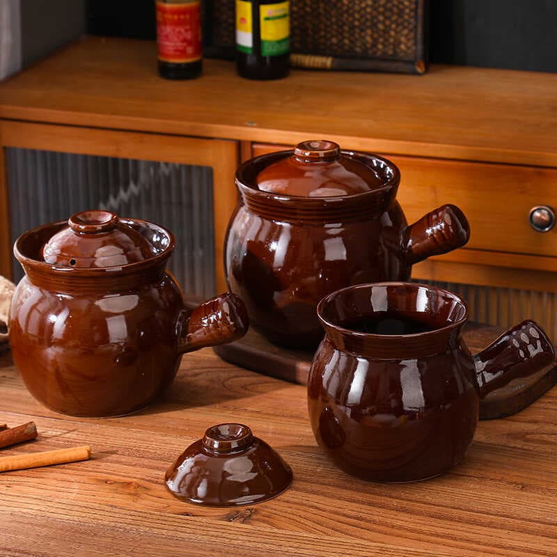 Frete grátis caçarola de argila tradicional pote de argila de cerâmica antiquado panela de sopa de argila mingau guisado